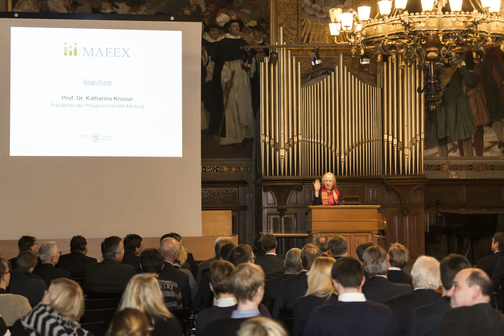 Prof. Dr. Katharina Krause, Präsidentin der Philipps-Universität, betonte: „MAFEX ist ein wichtiger Beitrag für die Stärkung des Forschungs- und Innovationsstandorts Marburg-Biedenkopf.“ Foto: Philipps-Universität Marburg | Christian Stein